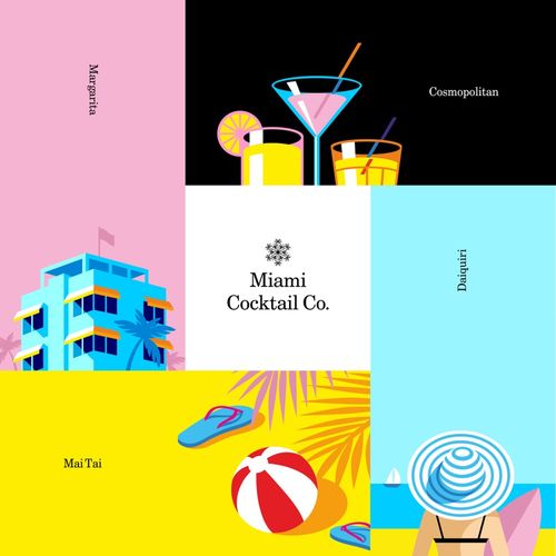 Miami Cocktail Co.  热带风情与都市韵律的品牌形象重塑